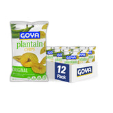 Goya paquete frontal mostrando chips de plátano, ideal para snack rápido