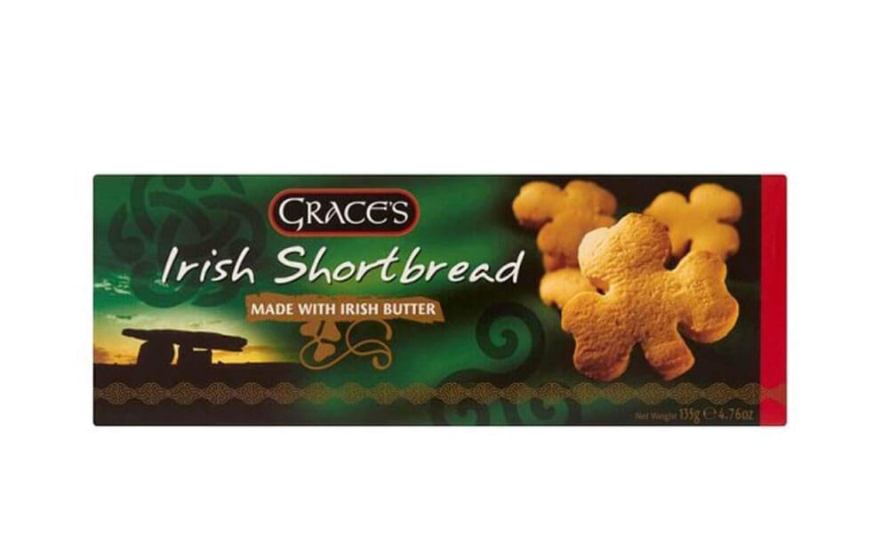 GRACES Clares shortbread paquete frontal muestra trébol y mantequilla