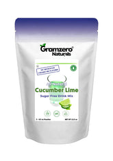 GramZero frasco frontal pepino lima mostrando empaque y beneficios cero calorías