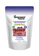 GramZero paquete frontal Berry Variety mostrando los sabores y beneficios sin azúcar