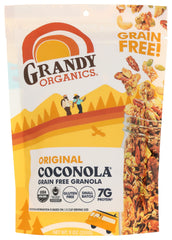 GrandyOats empaque frontal de Coconola mostrando tamaño 9 oz y diseño