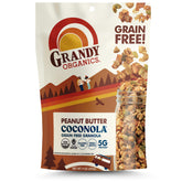 GrandyOats paquete frontal de Coconola mantequilla de cacahuate, apariencia apetitosa