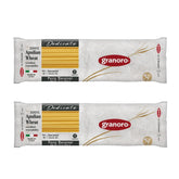Granoro paquete frontal mostrando marca y formato pack de dos, calidad italiana