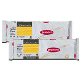 Granoro paquete frontal mostrando fettuccine y origen Puglia beneficios de autenticidad