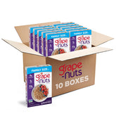 Grape-Nuts frente del empaque mostrando caja grande para almacenamiento
