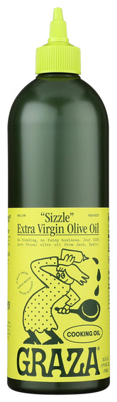 Graza Sizzle frente de la botella 750 ml mostrando diseño y marca para almacenamiento práctico