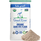 Great River Milling empaque frontal 25 lb muestra uso profesional