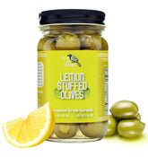 Green Jay Gourmet frasco delantero mostrando etiqueta y limón, atractivo visual