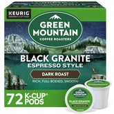 Green Mountain Coffee Roasters frontal del empaque mostrando 72 cápsulas y beneficio de sabor intenso