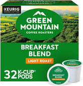 Green Mountain Coffee Roasters frente del paquete mostrando 32 cápsulas y beneficio de conveniencia
