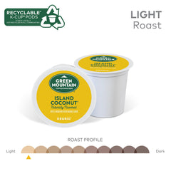 Green Mountain Coffee Roasters taza servida con espuma y aroma tropical apetecible