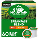 Green Mountain Coffee Roasters frente del empaque mostrando 60 cápsulas y beneficio de conveniencia