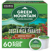 Green Mountain Coffee Roasters empaque frontal con 60 cápsulas y beneficio conveniencia