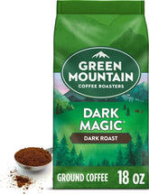 Green Mountain Coffee Roasters bolsa frente mostrando el empaque y marca, conveniente y atractivo
