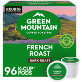 Green Mountain Coffee Roasters frente del empaque mostrando 96 cápsulas y marca