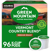 Green Mountain Coffee Roasters portada del paquete mostrando 96 cápsulas y conveniencia