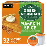 Green Mountain Coffee Roasters empaque frontal mostrando Pumpkin Spice y conveniencia
