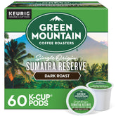 Green Mountain Coffee Roasters embalaje frontal mostrando 60 cápsulas y origen