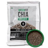 Greenfit bolsa de chía negra 10 lb mostrando empaque y ahorro