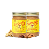 Ground Up vista frontal del frasco y etiqueta clara, destaca sabor snickerdoodle