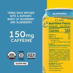 Guayaki Yerba Madre lata en mano para comparar tamaño y fácil transporte