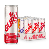 GURU lata frontal mostrando el diseño y beneficios para energía natural
