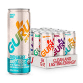 GURU pack variedad frontal mostrando latas y diseño atractivo, energía orgánica inmediata