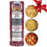 Gustus Vitae tubo elegante de regalo mostrando las tres latas, ideal para regalar