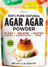Gya Tea Co paquete frontal del agar agar mostrando tamaño y marca, útil para compras al por mayor