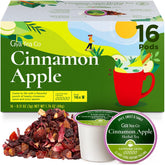 Gya Tea Co caja frontal mostrando cápsulas y sabor manzana canela, conveniencia inmediata