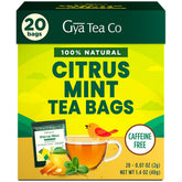 Gya Tea Co caja frontal mostrando 20 bolsas, ideal para regalo