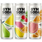 GYM SODA envase frontal mostrando variedad y energía sin azúcar