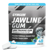GYMGUM envase frontal Arctic Mint mostrando 40 unidades y beneficio entrenamiento mandibular