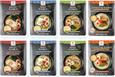 Hakubaku paquete frente mostrando 8 porciones y variedad de sabores para cenas rápidas