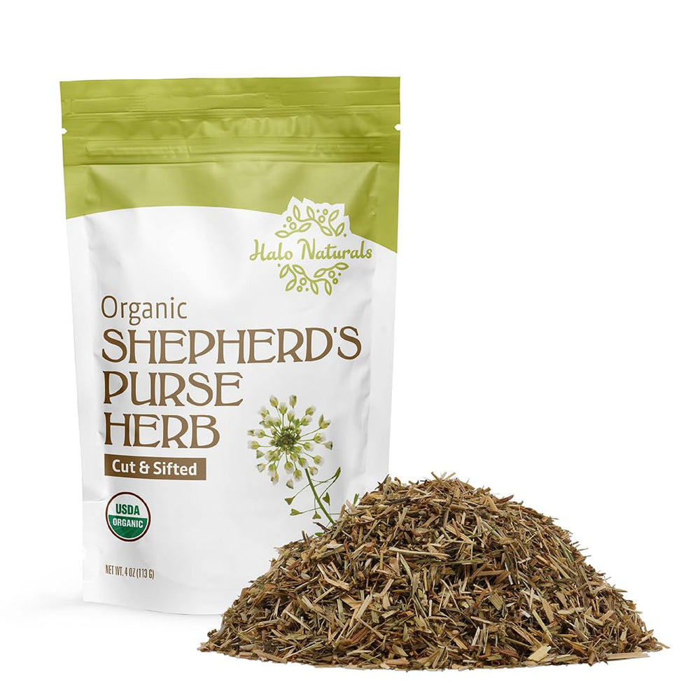 Halo Naturals frente del empaque mostrando 4 onzas y bolsa resellable
