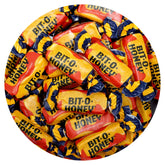 The Hampton Popcorn Company bolsa BitOHoney frente mostrando tamaño y marca