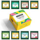 HANDPICK frente de caja regalo mostrando los 8 sabores y presentación atractiva