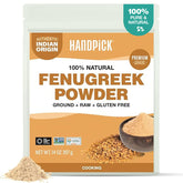 HANDPICK envase frontal mostrando polvo de fenogreco y frescura