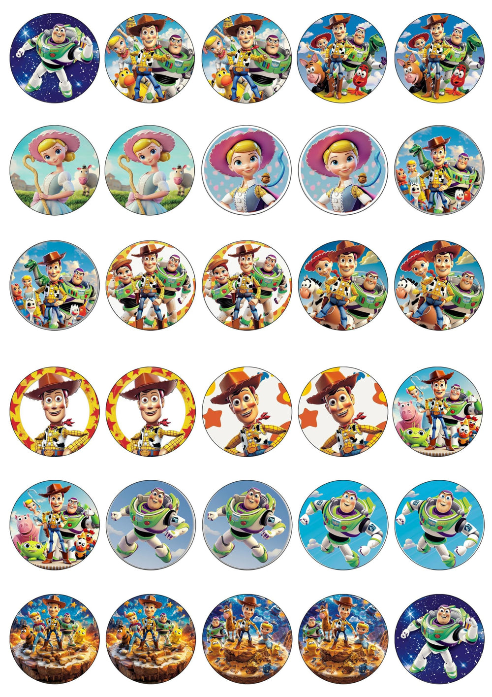 happy choices empaque frontal mostrando 30 toppers comestibles, ideal para fiestas