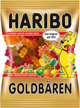 Haribo Goldbaren paquete frontal visible, atractivo para compartir