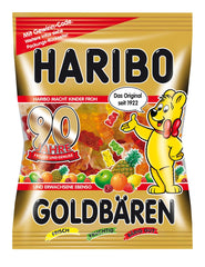 Haribo Goldbaren primer plano de textura gomosa, muestra masticabilidad