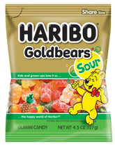 HARIBO empaque frontal con ositos ácidos, muestra y conveniencia
