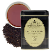 Harney & Sons lata frontal del té Ceylon & India mostrando diseño y frescura
