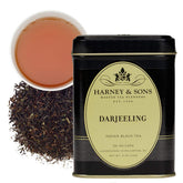 Harney & Sons lata frontal del Darjeeling que protege aroma y frescura