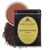 Harney & Sons lata frontal de Decaf Ceylon, conservación del aroma