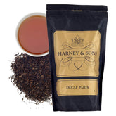 Harney & Sons empaque Decaf Paris frente muestra aroma distintivo