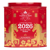 Harney & Sons lata frontal festiva del Año Nuevo Lunar 2026, presentación ideal para regalo