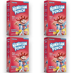 Hawaiian Punch sobre abierto close-up mostrando polvo y mezcla fácil