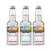 Hawaiian Shaved Ice frente del paquete mostrando las tres botellas y sabores