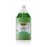 Hawaiian Shaved Ice botella fronta mostrando etiqueta y sabor limón lima, conservación práctica